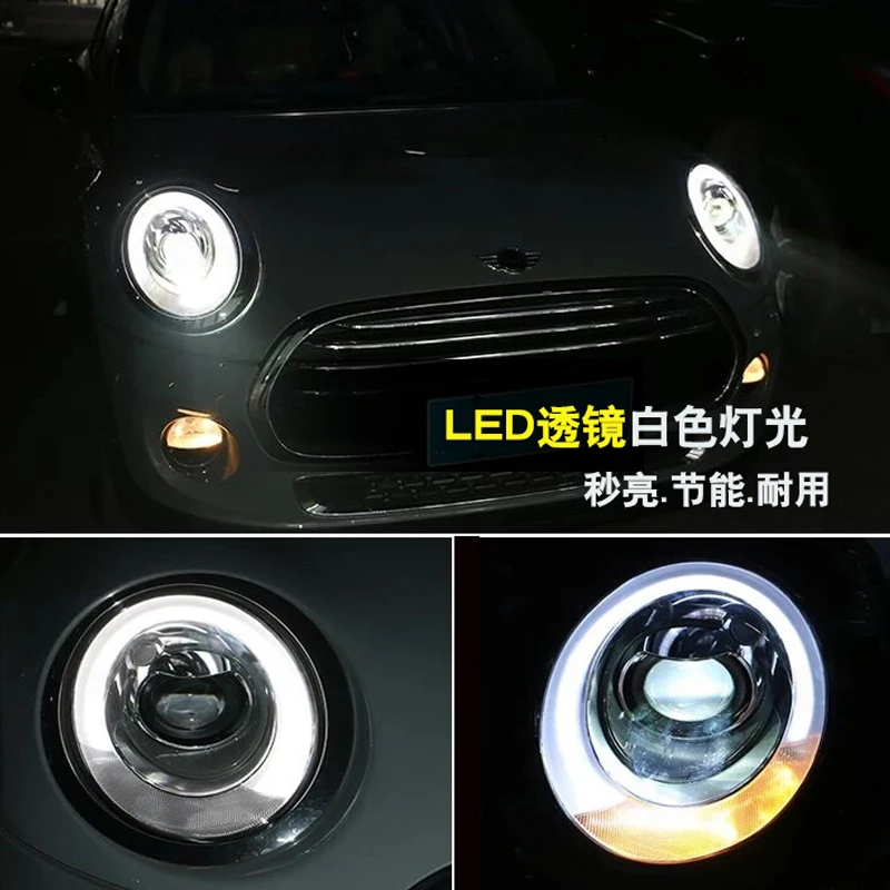 Автомобиль для 2007- Mini F56 cooper головной светильник s для F56 все светодиодный головной фонарь Angel eye светодиодный DRL передний светильник Би-светодиодный объектив динамический поворот