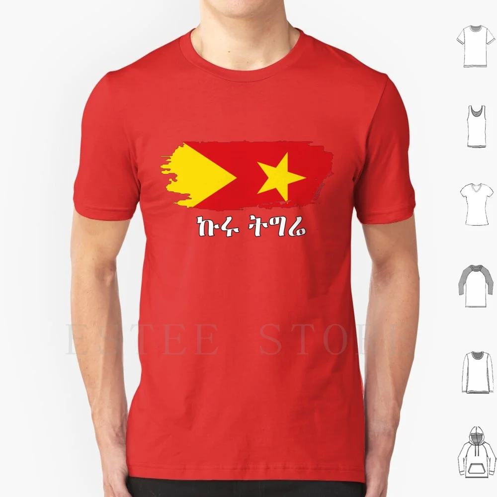 

Футболка Tigray в стиле эфиопский флаг гордости, хлопковая рубашка в стиле «сделай сам», принт Tigray гордости эфиопского флага, Tigray