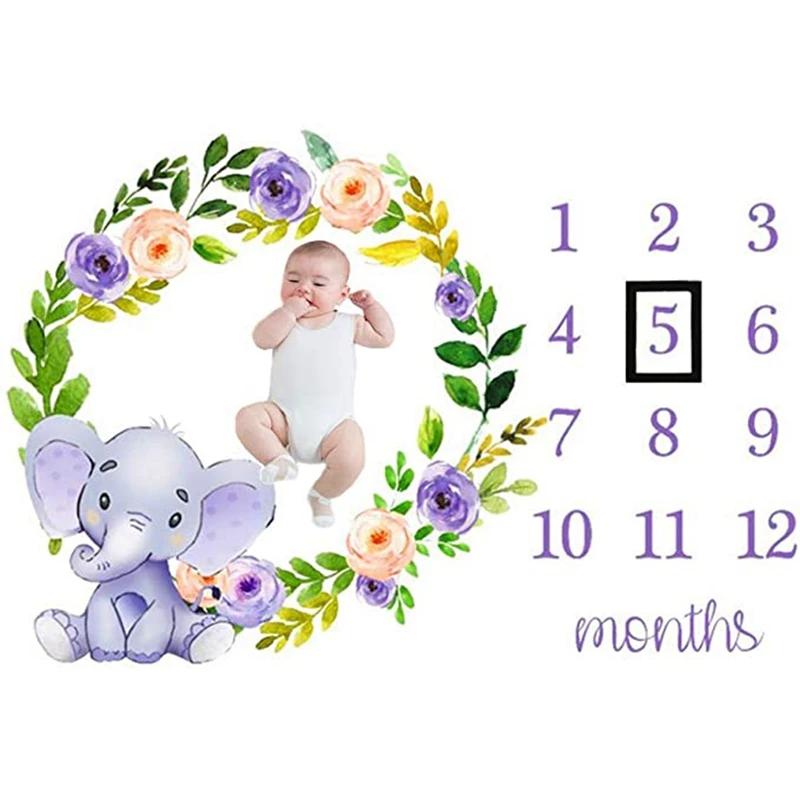 Baby Monthly Milestone Blanket Newborn Photo Props Shoots Backdrop Personalized Infants Gg Toddlers Swaddle | Мать и ребенок