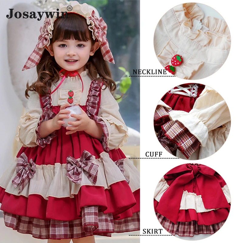 Children Dress for Girls Baby Autumn Long Sleeve Navidad Wedding Dress Girl Ball Gown Lolita Girl Princess Party Vestidos 2022
