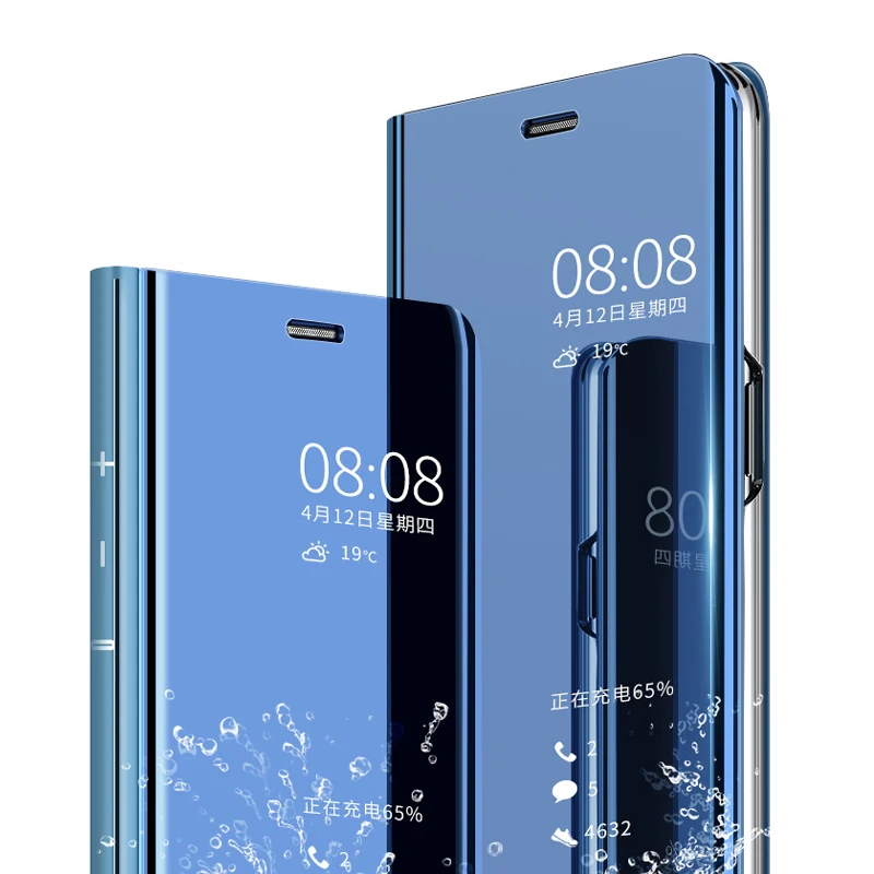 Умный зеркальный прозрачный чехол книжка с подставкой для Samsung Galaxy S8 S9 S10 S20 FE S21 S10e