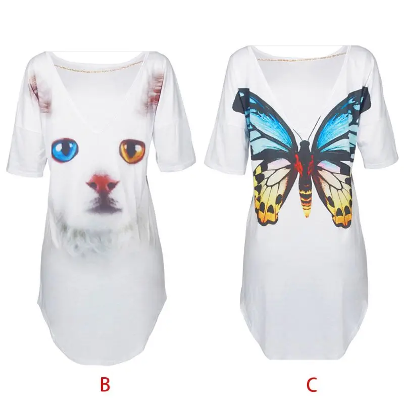 Женское платье-футболка с коротким рукавом низким вырезом и открытой спиной