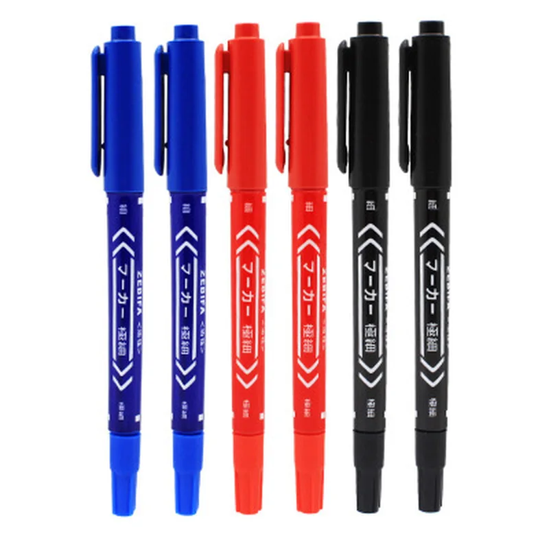 10 шт./лот маркеры с двойной головкой черные/синие/красные набор масляных