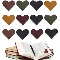 12 pieces leather heart bookmark for book lovers personalized page markers corner bookmarks reading book marker for students