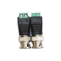free shipping 10pcs bnc cable green male coax cat5 to coaxial bnc connector camera cctv video balun cctv system accessories