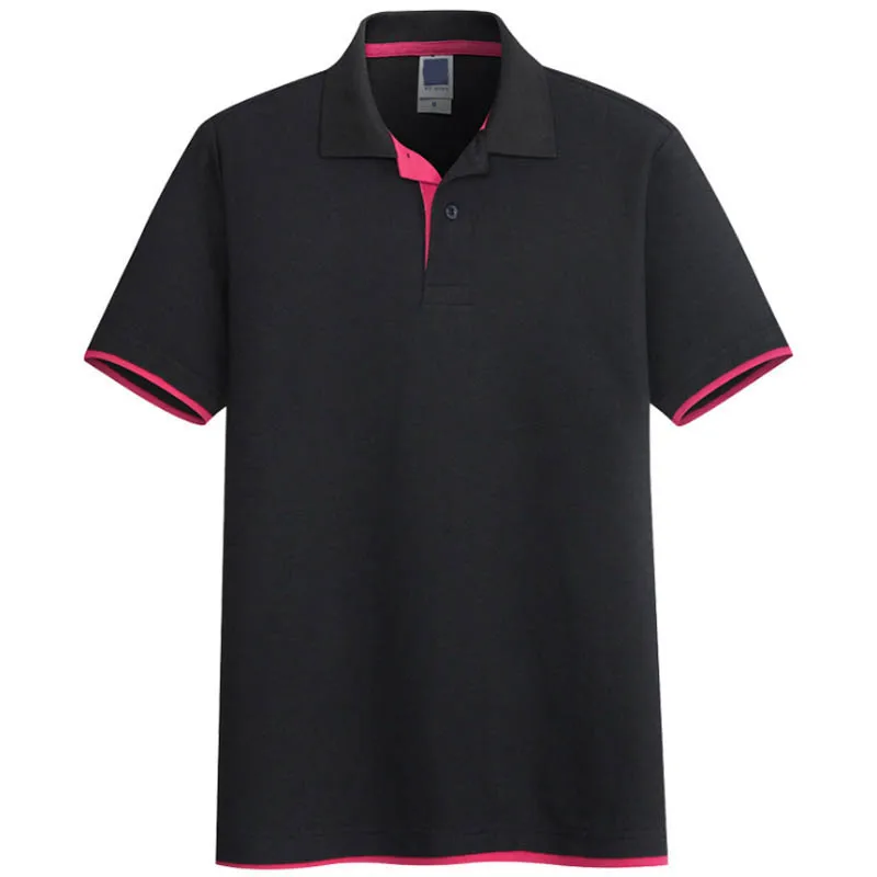 Модные однотонные мужские рубашки-поло высокого качества хлопковые с коротким