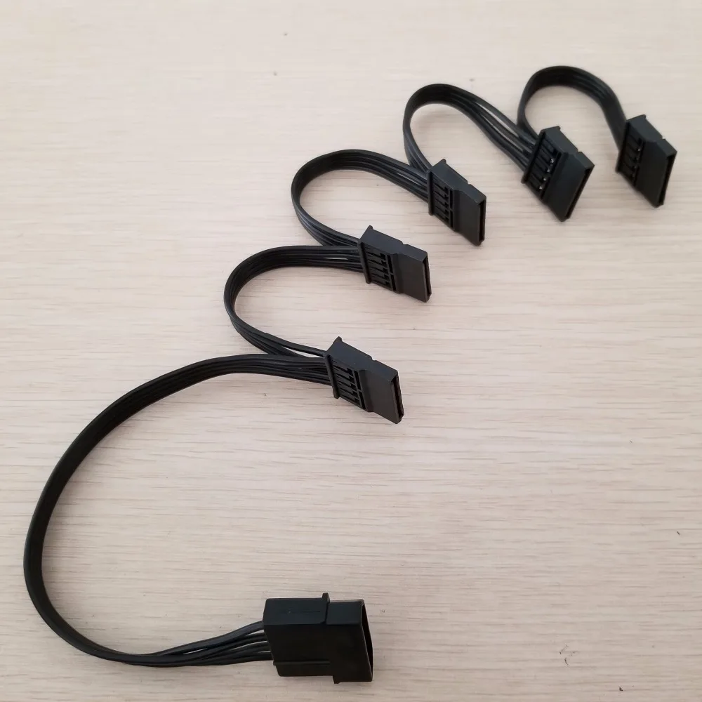 100 шт./лот 4Pin IDE Molex до 5 портов 15Pin SATA Кабель питания Шнур 18AWG провод для жесткого