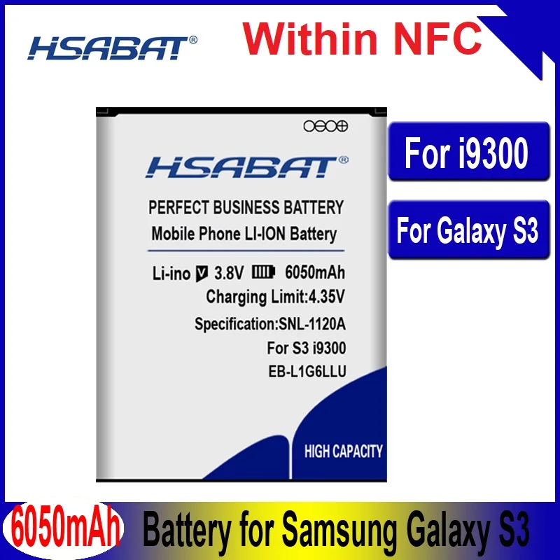 Аккумулятор HSABAT для Samsung Galaxy S3 Grand DUOS Neo SIII i9300 i9300i i9308 i9305 i9082 i9080 i9060 i9301 6050 мАч|battery
