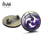 Ударная брошь Genshin, булавка с кабошоном, водяной ветер, гром, огненный камень, элемент льда, значок для одежды, рюкзака, ювелирные изделия, подарочные аксессуары