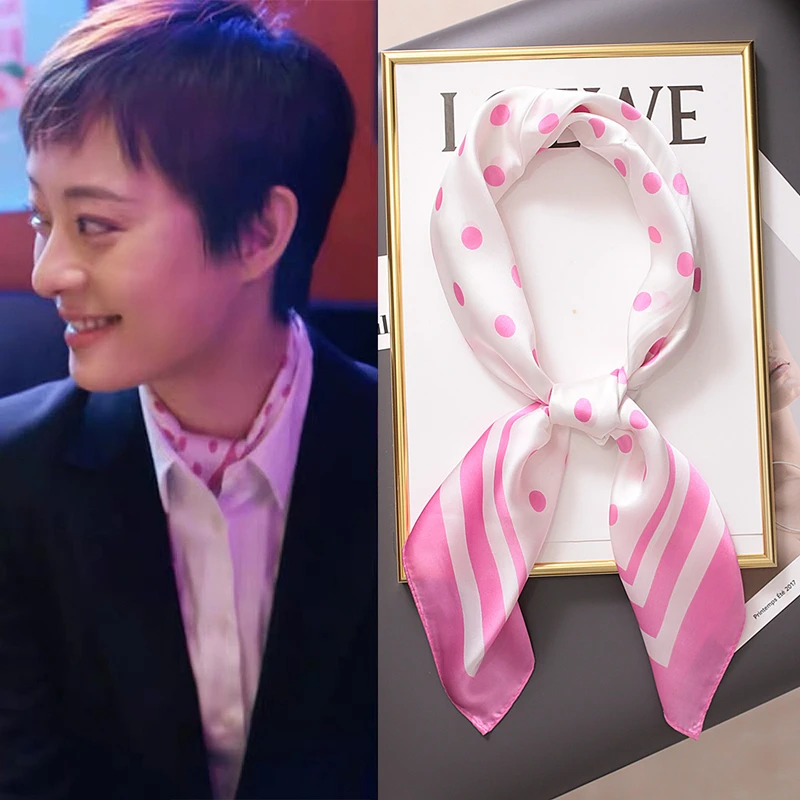 

Women's Silk Satin Hair Scarves, Fashion Square Printed Headscarf 70 * 70cm Women's Professional Accessories designer