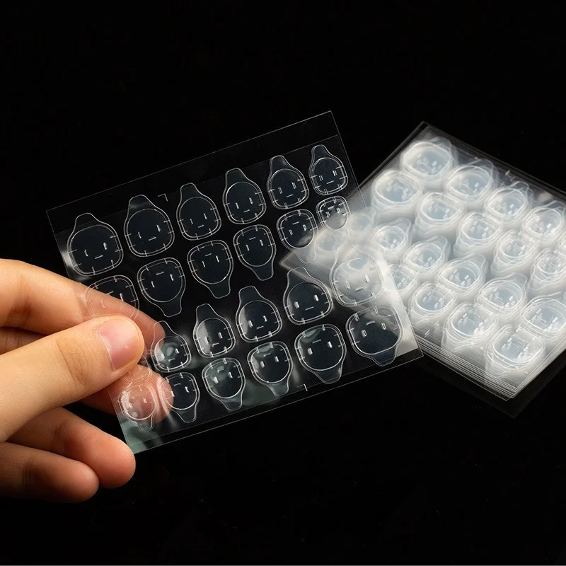 

240pcs/10 Sheets Double Side Adhesive Glue Sticker Sticky Tape Transparent Nail Glue for Fake False Extension Stick Tools