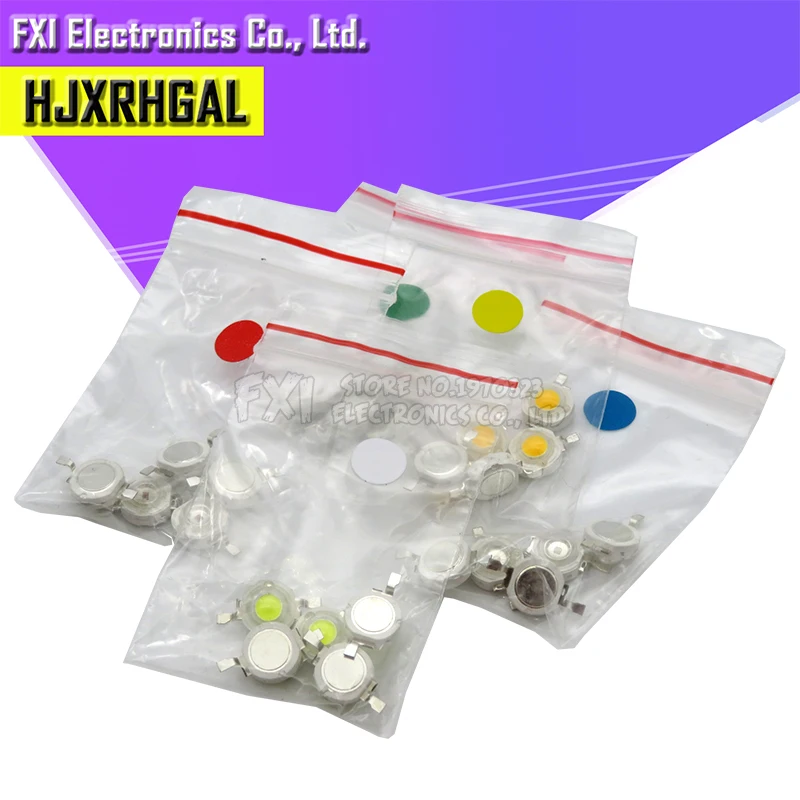 25 шт./лот 1 Вт комплект светодиодов белый красный желтый зеленый синий 5 цветов