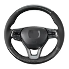 Прошитая вручную противоскользящая черная кожа из углеродного волокна для Honda Accord 10 2018 2019 дюйма