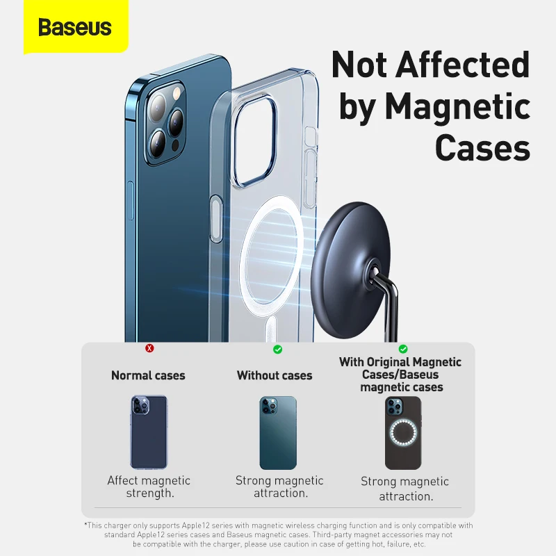 baseus 20w magnetic wireless charger for iphone 12 series qi wireless charging pad for apple pod samsung fast wireless charger free global shipping