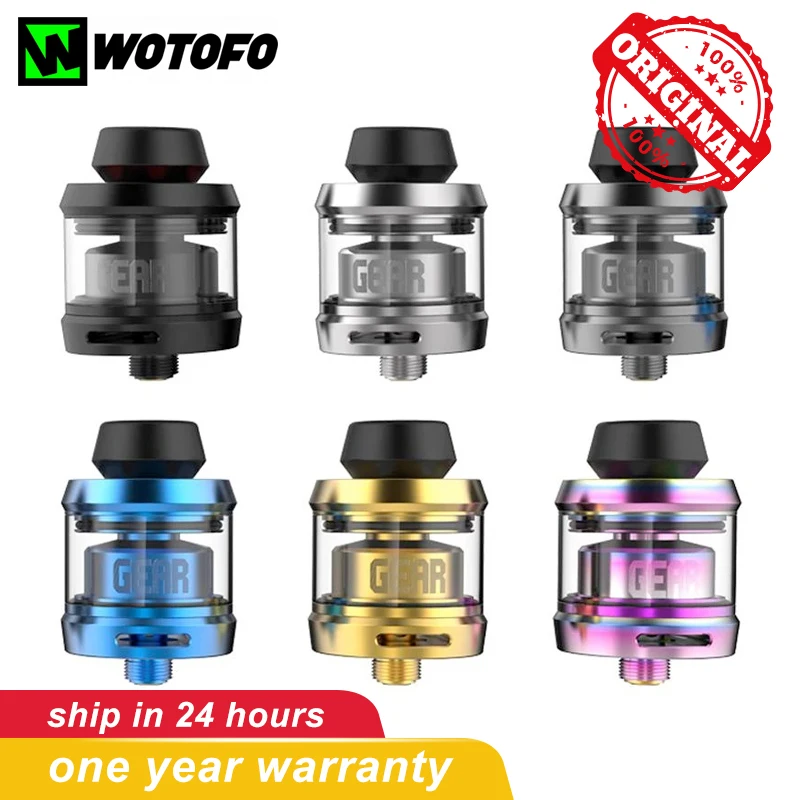 Оригинал Wotofo GEAR 24 мм RTA Vape Tank Емкость 3 5 мл 510 нить Топ наполнение атомайзер для