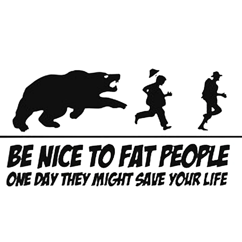 

15*7.9cm BE NICE TO FAT PEOPLE CAR BUMPER STICKER Funny Car Window Bumper Novelty JDM Drift Vinyl Decal Sticker