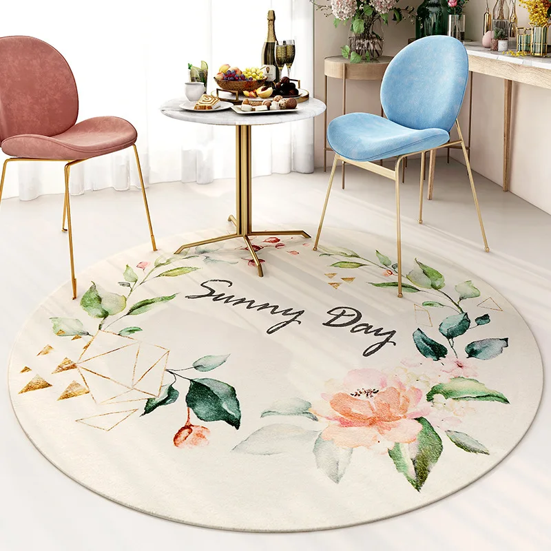 modern lamb cashmere flower pattern home round rug living room sofa non slip carpet computer chair mat free global shipping