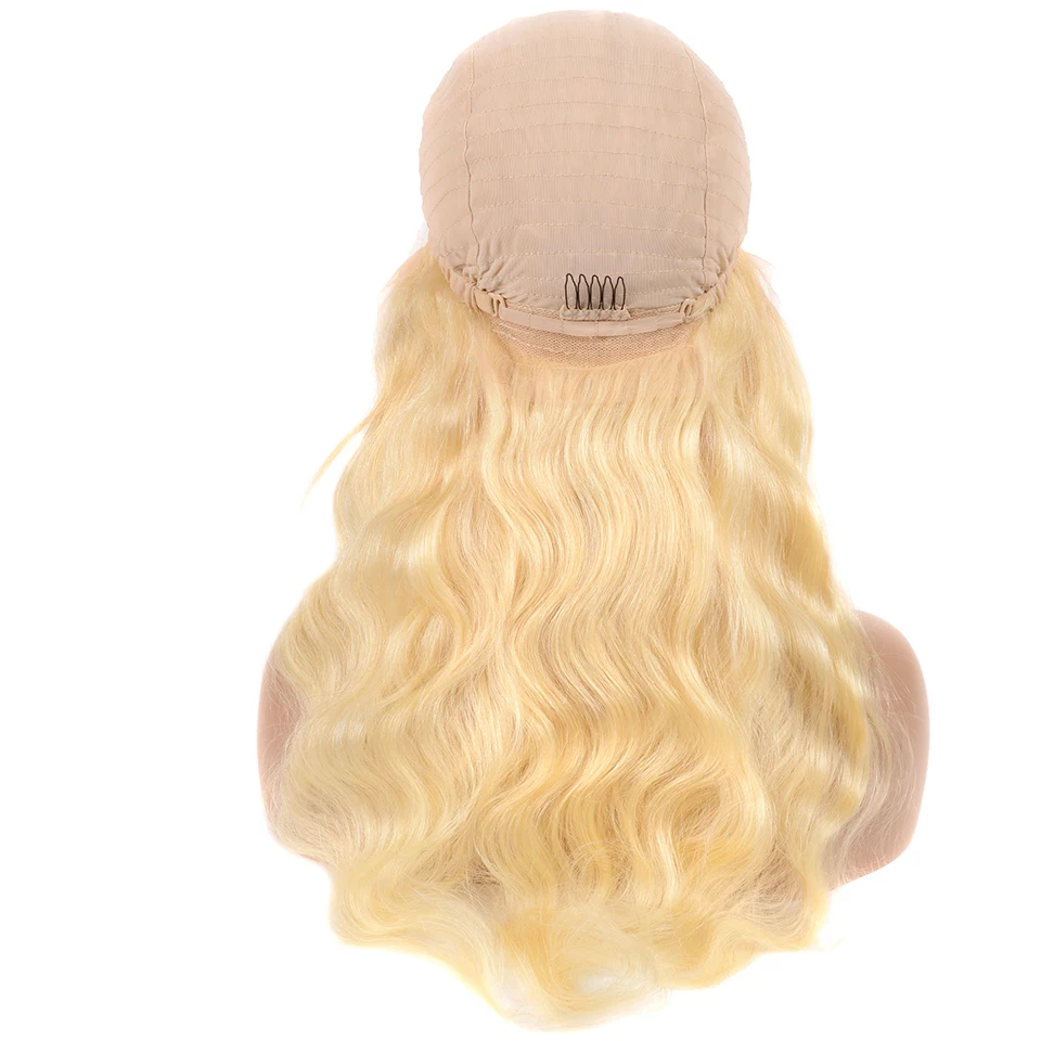 Malaysia Body Wave Wig Blonde 613 13x4 Transparent Lace Front Human Hair Glueless Pre Plucked Choshim Remy 150 Density | Шиньоны и