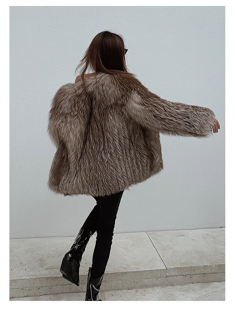 New Style Luxury Winter Warm Imported Chocolate Fox Fur Coat Women 2020 Natural Real Fur Jacket Plus Size Thick Warm Coat