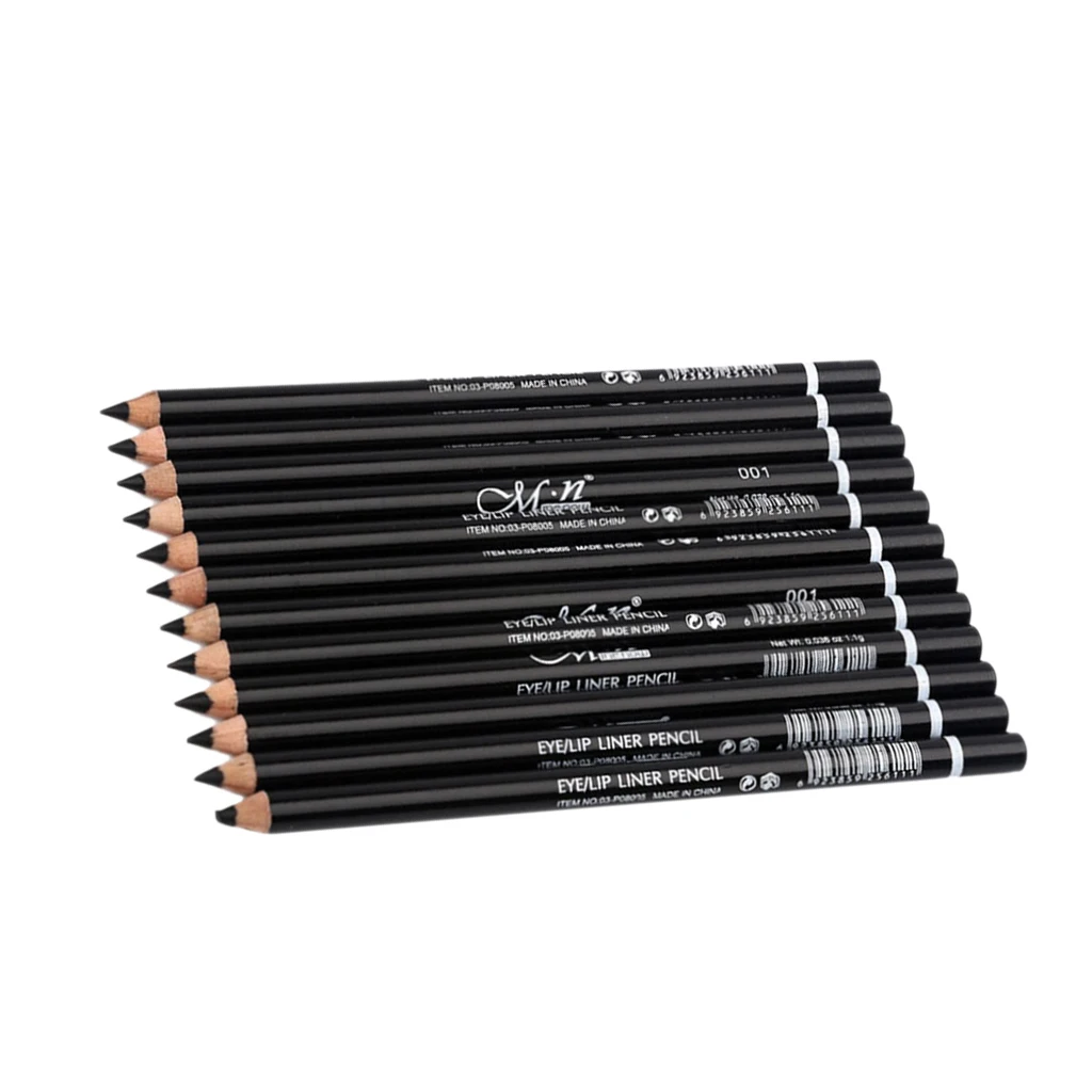 

12pcs Black Eyeliner Pencil Set Eyeshadow Pencil Waterproof Natural Make Up