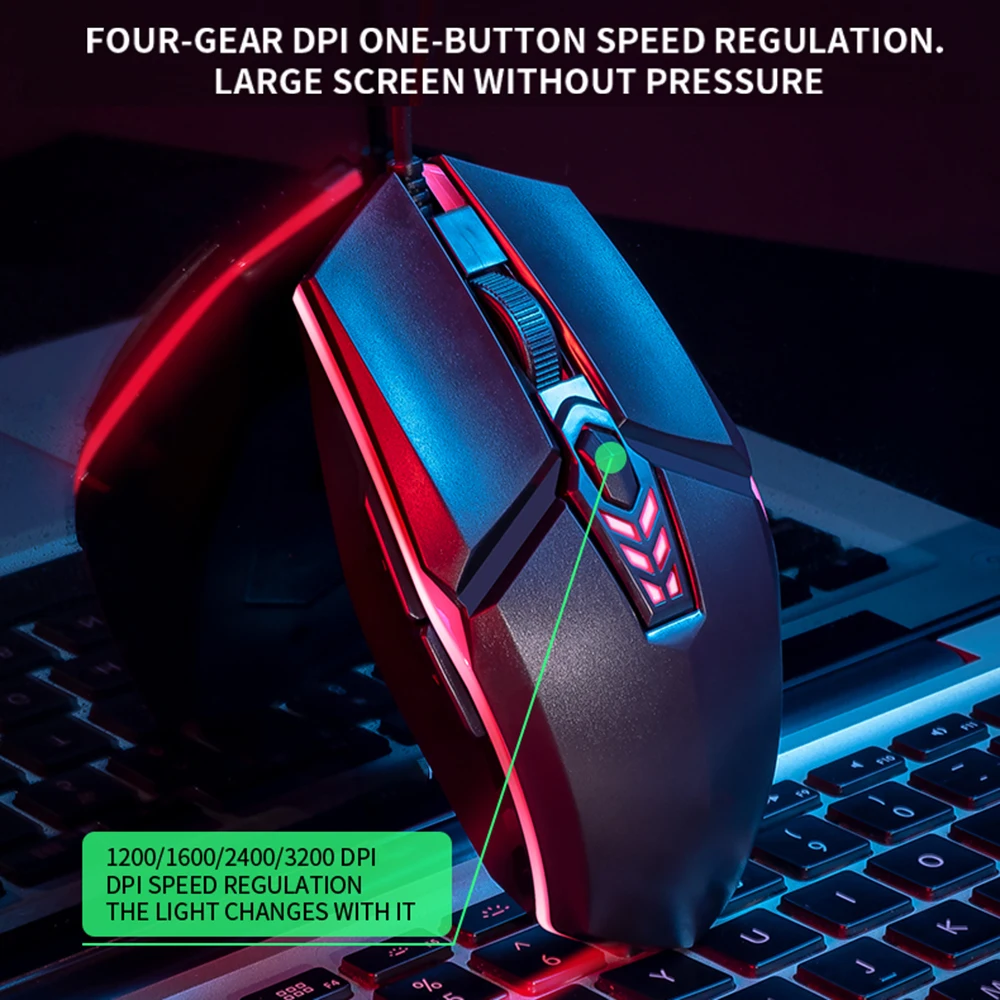 

Wired Colorful Glare Mouse Notebook Desktop USB Wired Gaming Mouse