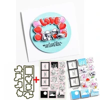 lovable fox sending love clear stampdie cut foxlove storyphrase stamps and dies 2020 for diy card making