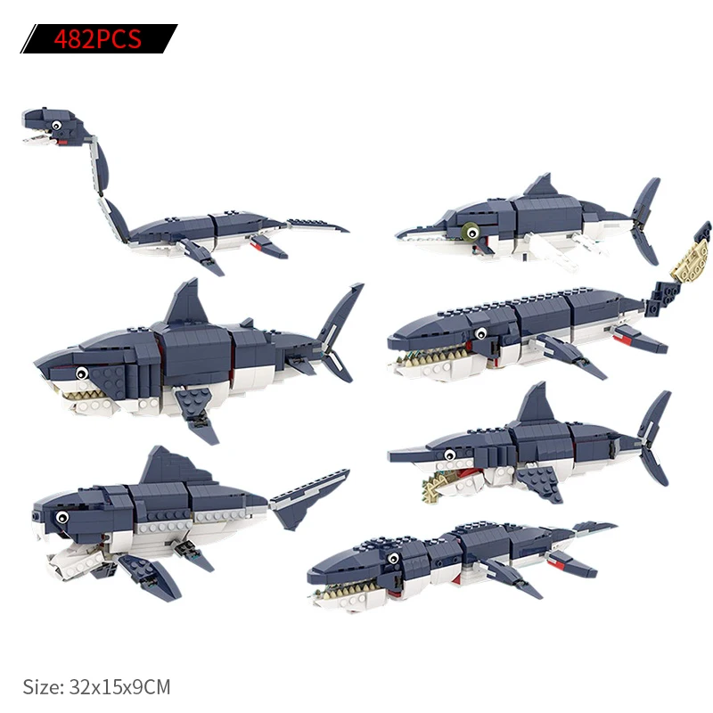 Конструктор MOC креативные животные доисторические морские существа Megalodon очень