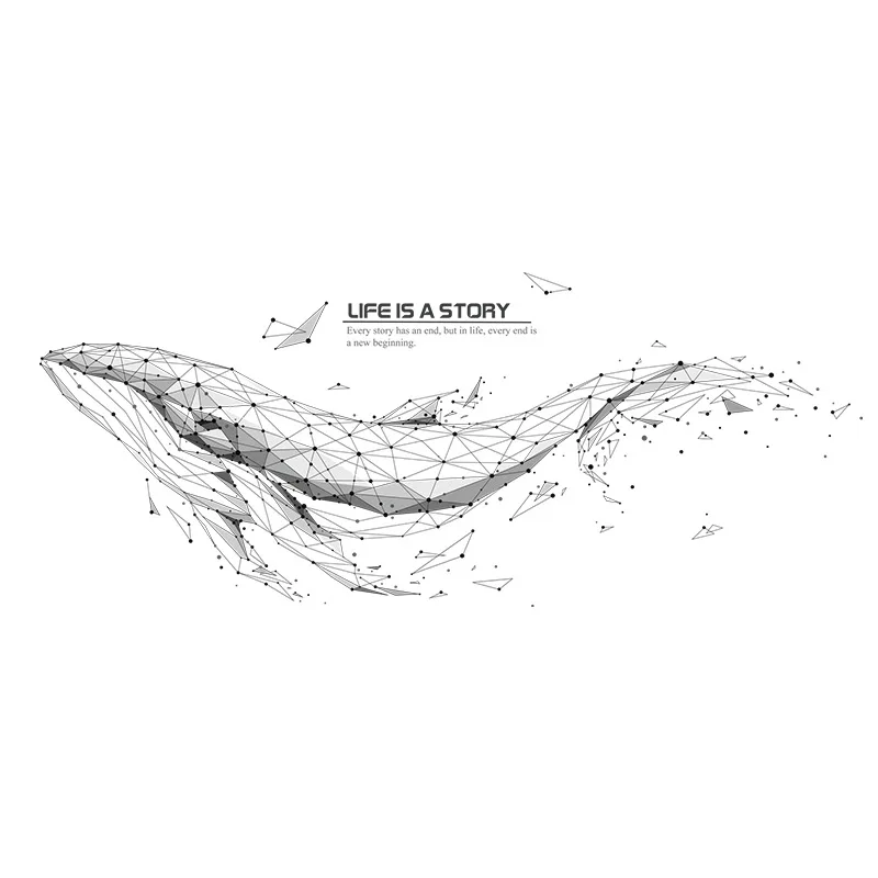 

Creative Fantasy Whale Self-Adhesive Wall Stickers Home Stikers Kids Room Decoration Home Decor Bedroom Living Room Wall Decor