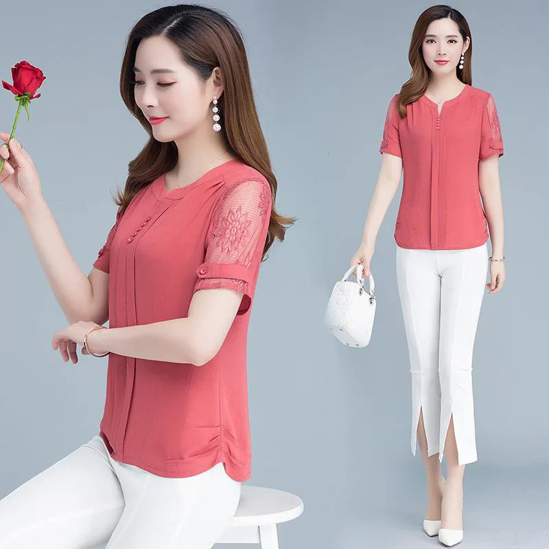 Женская обувь Сезон весна лето Стиль шифон женские блузки рубашки свободного