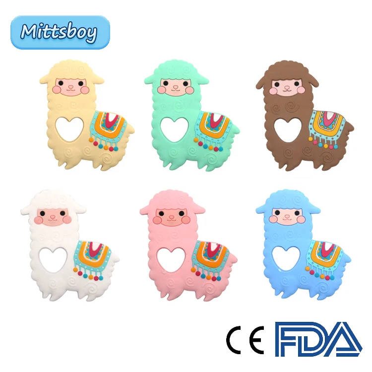 

DIY Silicone Beads 1pcs Alpaca Teether DIY Sheep Baby Chewing Pendant Nursing Sensory Teething Pacifier Dummy Jewelry Animal Toy