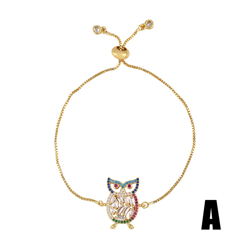 2019 красочные циркониевые браслеты с подвесками в виде крыла для женщин золотые