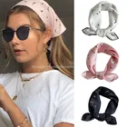 Квадратный шелковый шарф для волос 50x50 см, Женская повязка на голову, модные шейные шарфы с принтом, Офисная повязка для волос, Женская повязка на голову