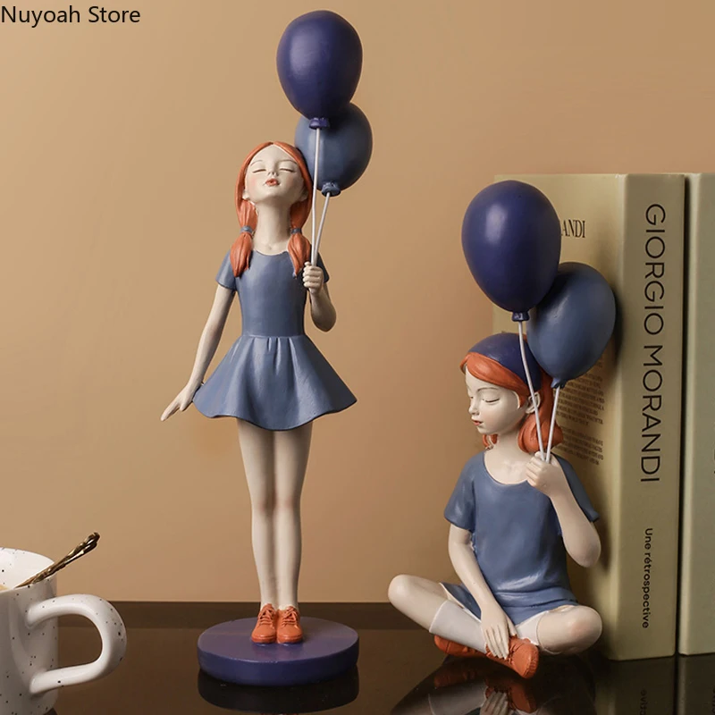 

Креативный простой воздушный шар, украшение для девочки, Статуэтка из смолы, художественное украшение для гостиной, украшение для дома, изы...