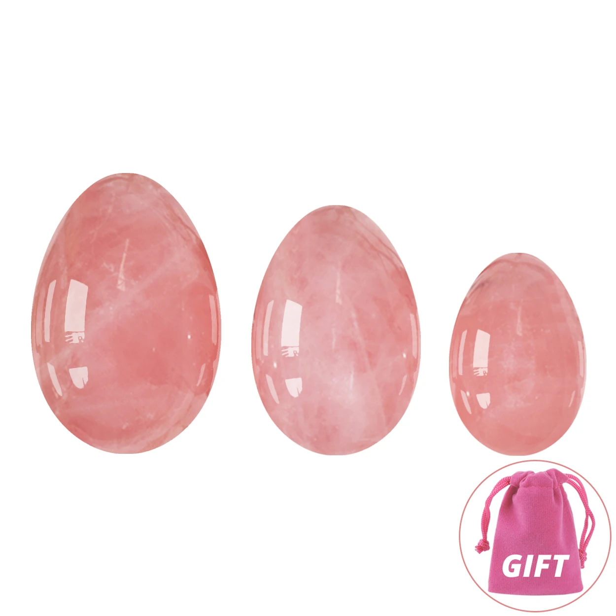 Undrilled Yoni Egg Rose Quartz Kegel Jade Eggs Tightening Vagina Women Pelvic Muscle Exercise Tool Crystal Massage Ball | Красота и