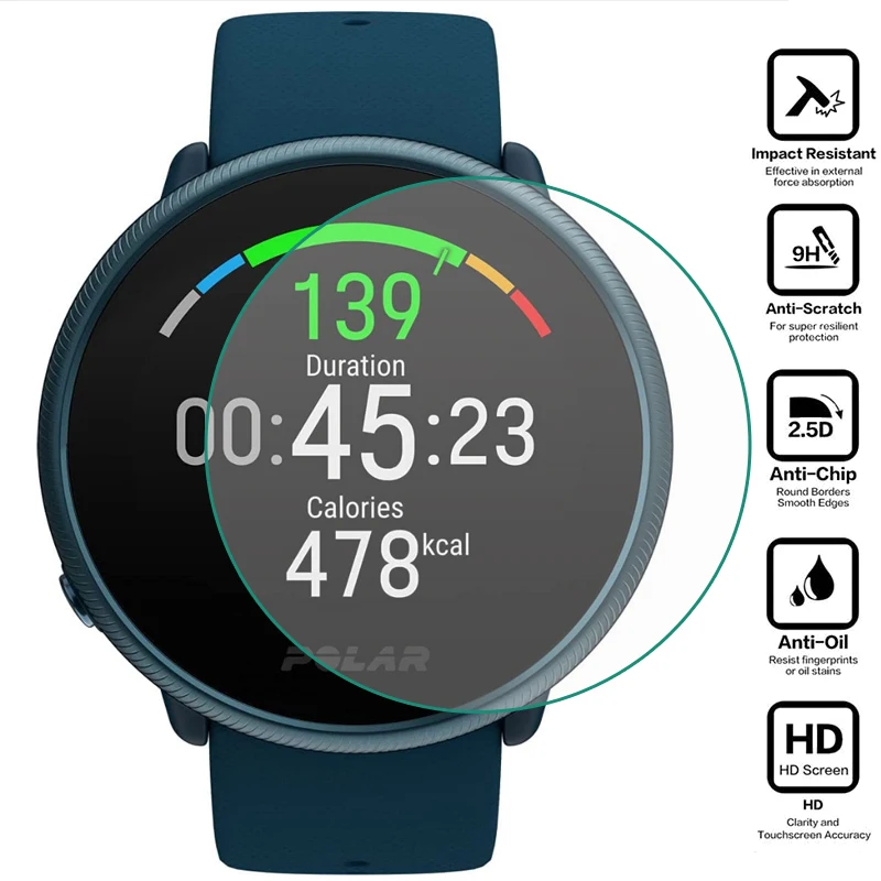 

Tempered Glass Clear Protective Film Guard For Polar Ignite 2 Watch Ignite2 Sport Smartwatch Screen Protector Cover Protection