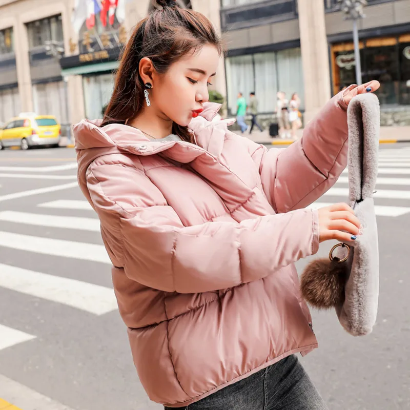 

2021 Winter Autumn Korean Coat Jacket Femme Ins Cotton-padded Clothes Warm Solid Color Long Sleeve New Apparel Coat