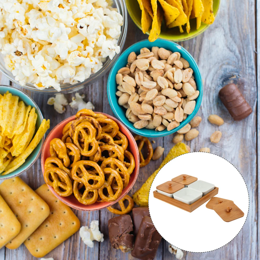 

1 Set Bamboo Storage Tray Dried Fruit Box Snack Storage Plate for Storage Decor Kitchen Home