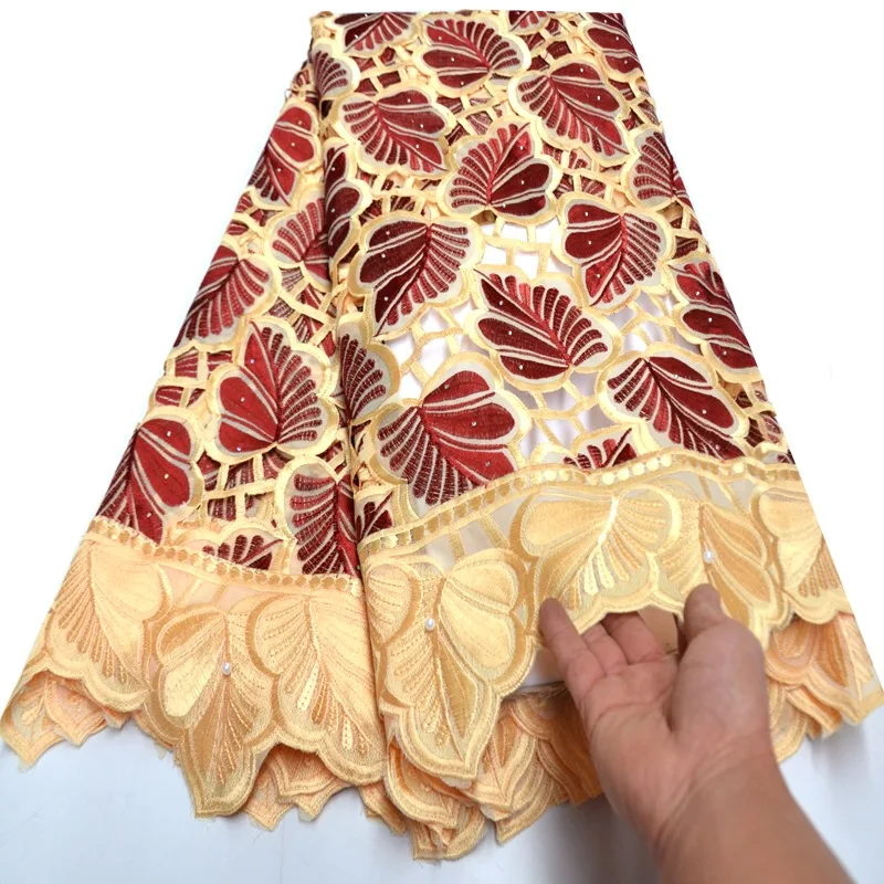 

5 Yards Dubai Style Fabrics White Handcut African Voile Lace Fabric Beautiful 100% Cotton Swiss Voile Lace In Switzerland mv559