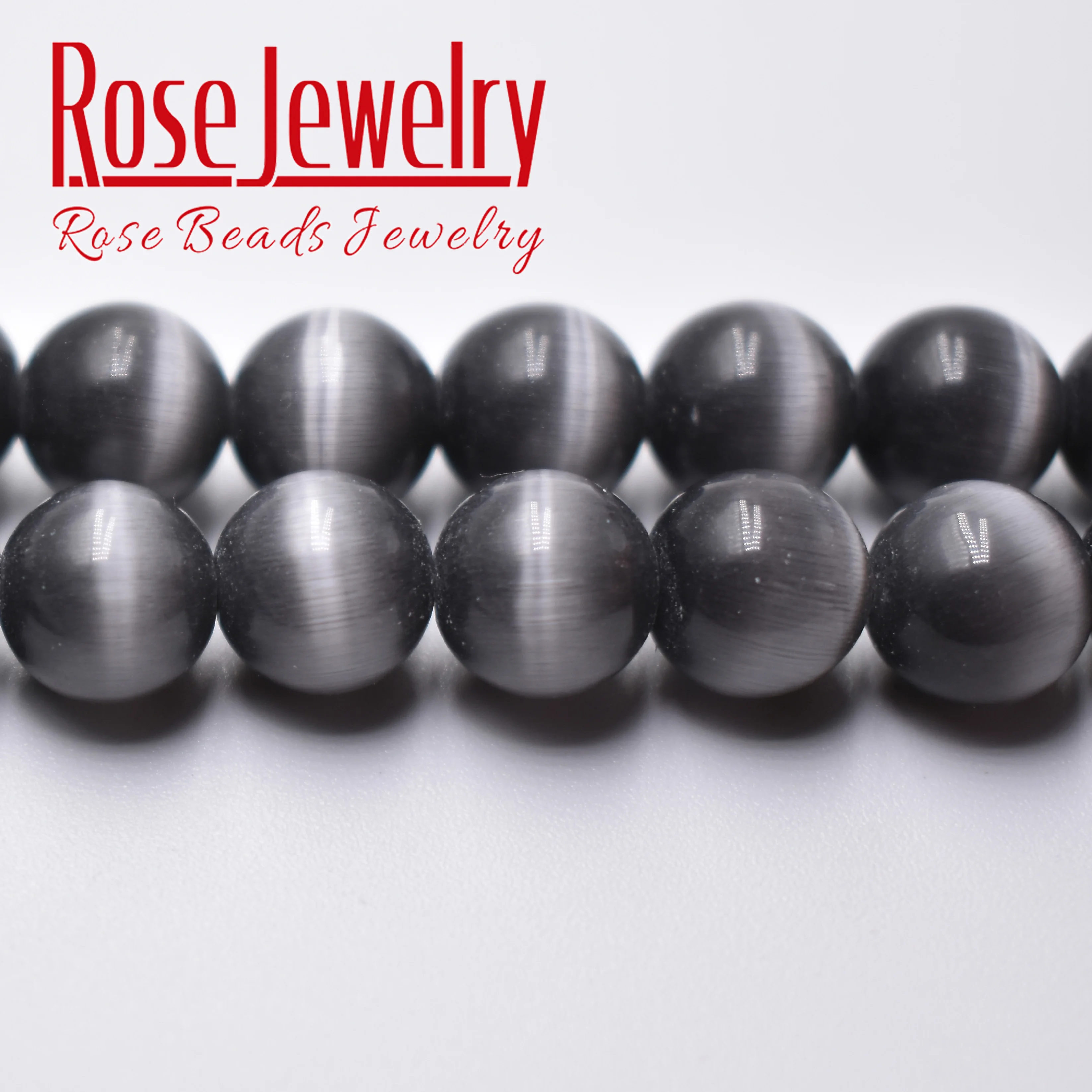 Оптовая продажа темно серый камень кошачий глаз круглые бусины россыпью 4 6 8 10 12