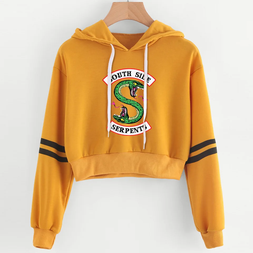 

Riverdale Hoodie Women high waist Sweatshirt Long Sleeve Hoody Girls Crop Top Streetwear Pullover Clothes Drop Ship