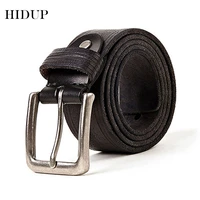 hidup top quality 100 solid cow skin alloy pin buckle belt mens pure genuine leather cowhide belts for men 10 years use nwj321