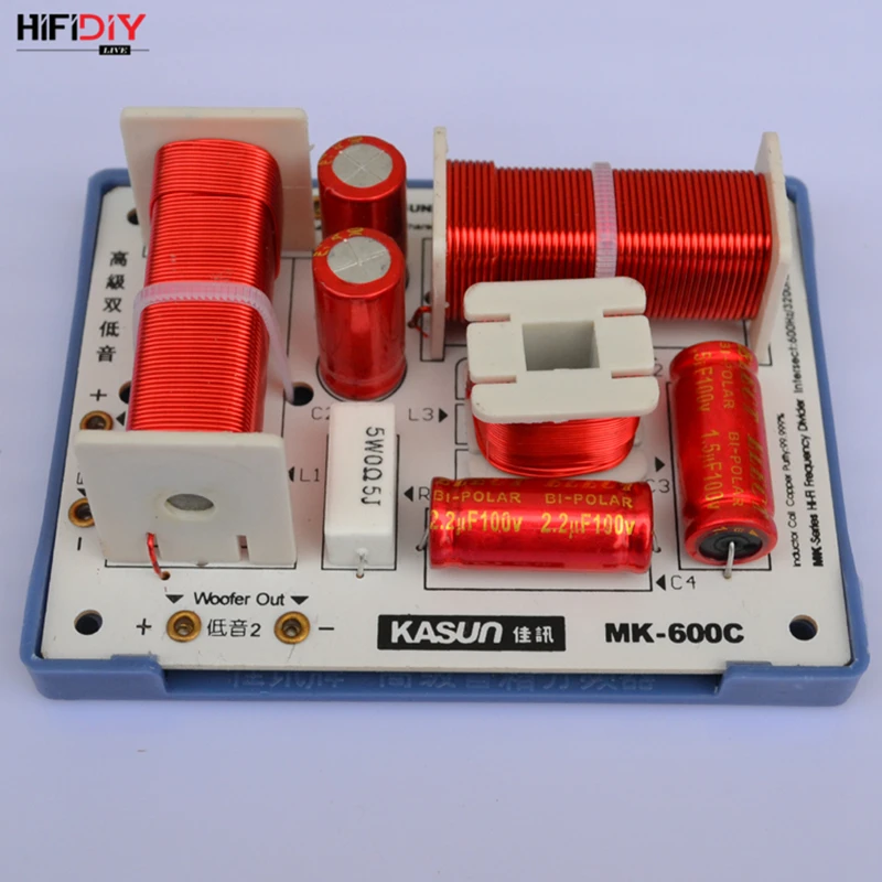 HIFIDIY LIVE MK-600C 2.5/3 Way 3 speaker Unit (Tweeter +mid-bass +bass)HiFi Speakers audio Frequency Divider Crossover Filters |
