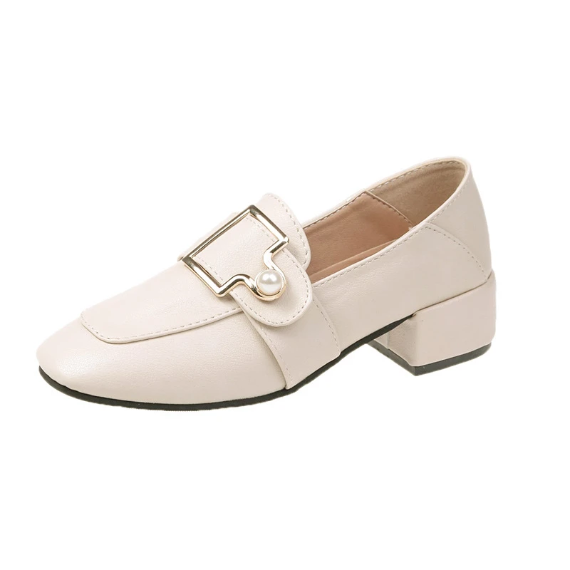 Обувь на толстом каблуке с пряжкой Женские туфли-лодочки Модельные офисные туфли