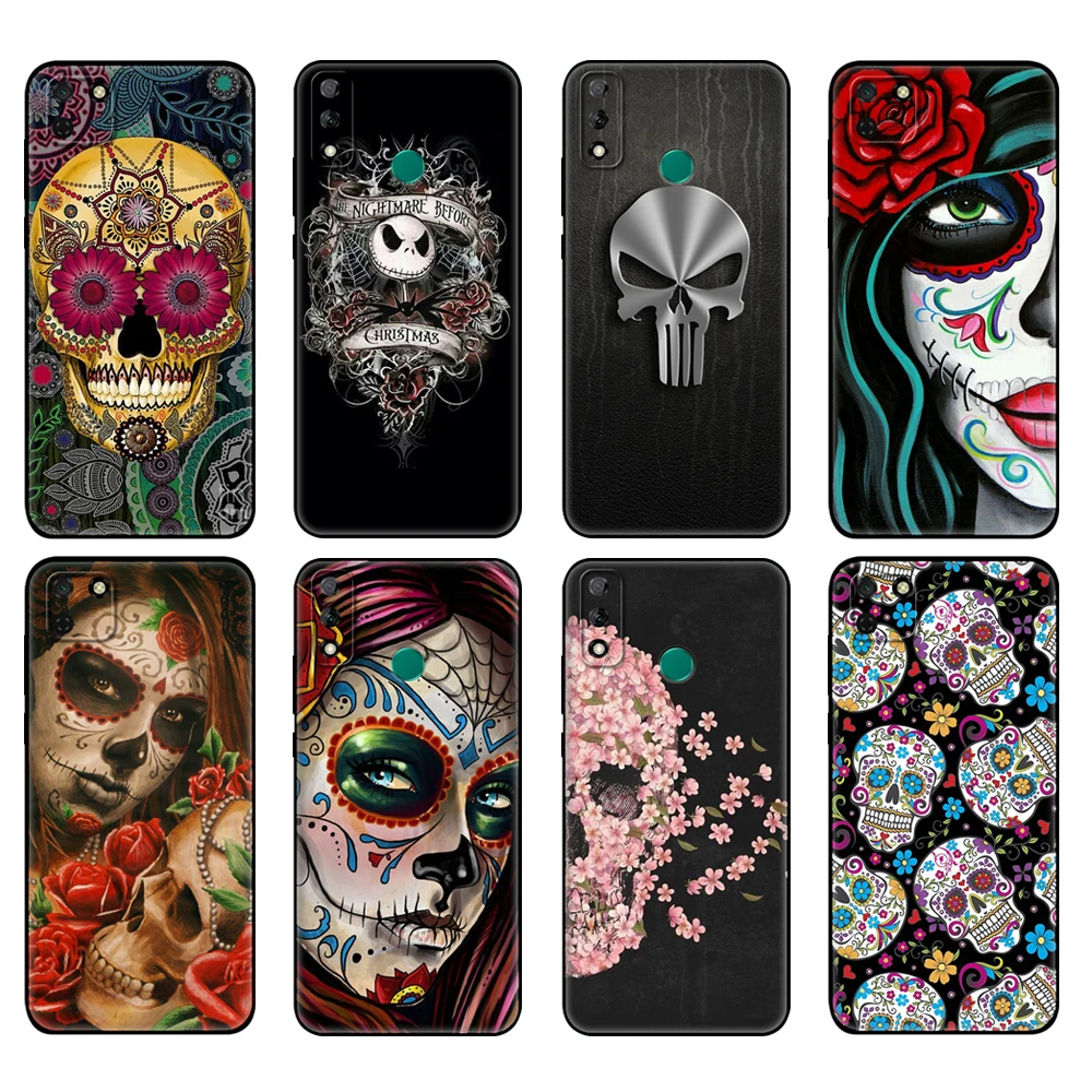 Черный чехол из ТПУ для Huawei Y9S Y6S Y8S Y5P Y7P Y8P Y5 lite Prime Y6 2019 с татуировкой мексиканского