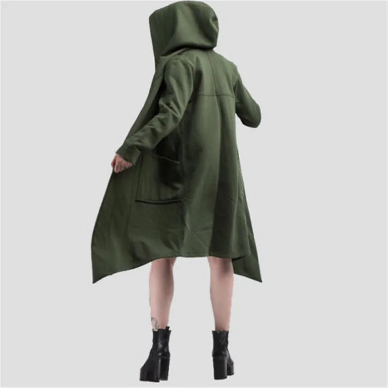 

Fashion Women Men Outwear Hooded Coat Long Trench Warm Casual Cloak Cape