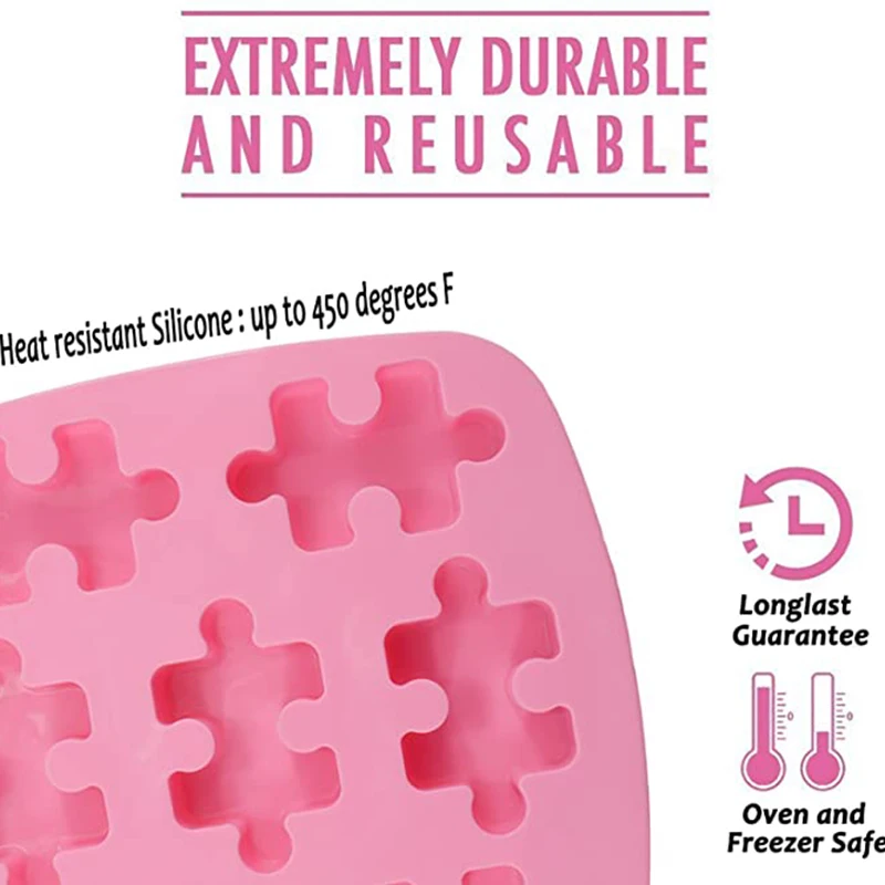 

Puzzle Piece Chocolate Silicone Mold Puzzle Crayons Maker Candy Cookie Jelly Gummy Mould Cake Decoration Tool
