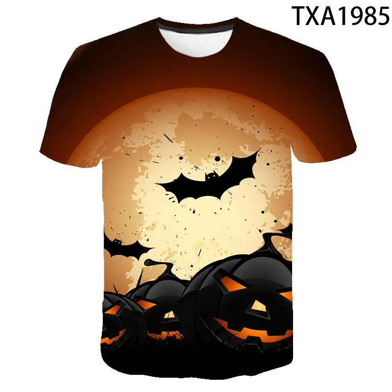 

Summer New Halloween pumpkin Streetwear Fashion T-shirt Boy Girl Kids 3D Printed Casual Short Sleeve Men Women Children Tops Tee