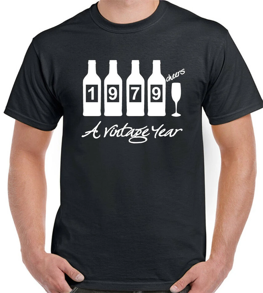 Bottles 1979 Мужская смешная 40 я футболка на день рождения лет подарок брендовая
