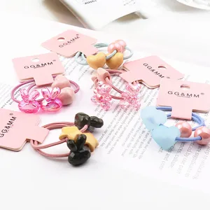 2 шт.лот, Детские эластичные резинки для волос с цветными шариками, для принцесс, аксессуары для волос