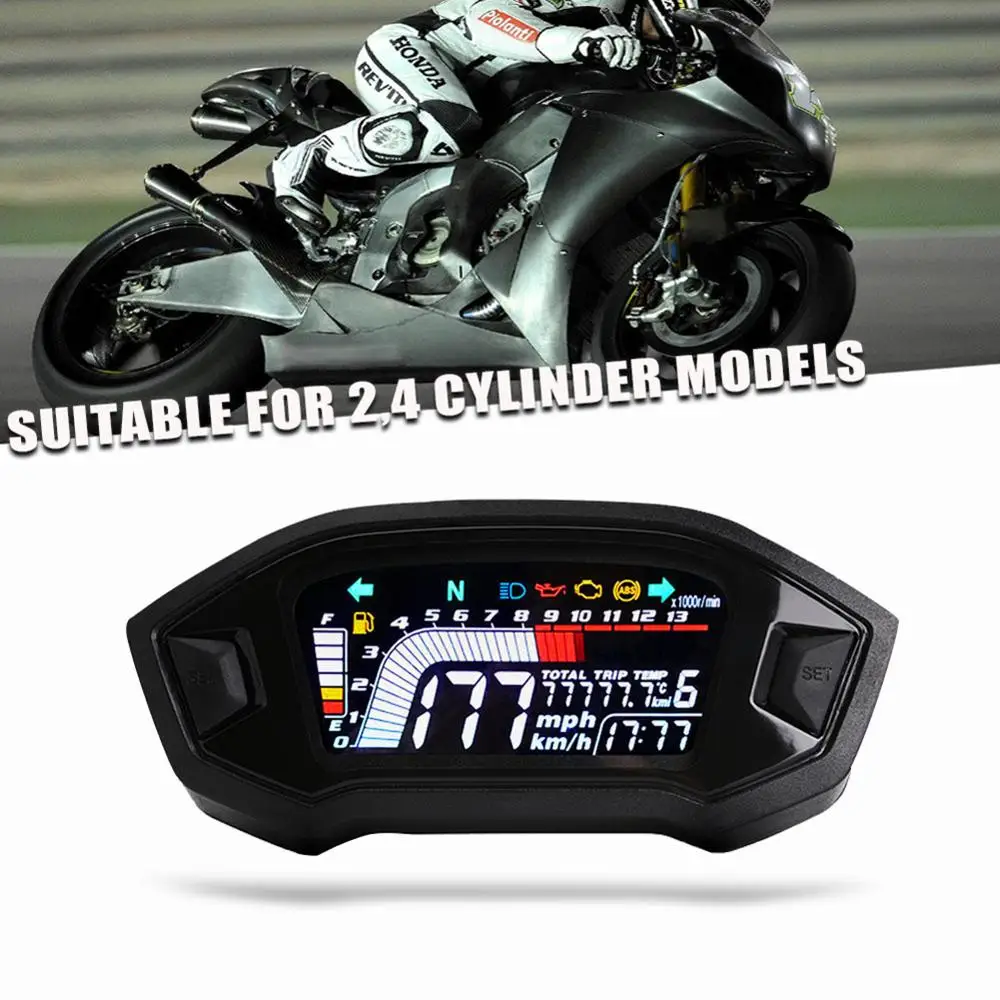 

Motorcycle LCD Speedometer Seven Color Backlight Optional Backlight Digital Odemeter